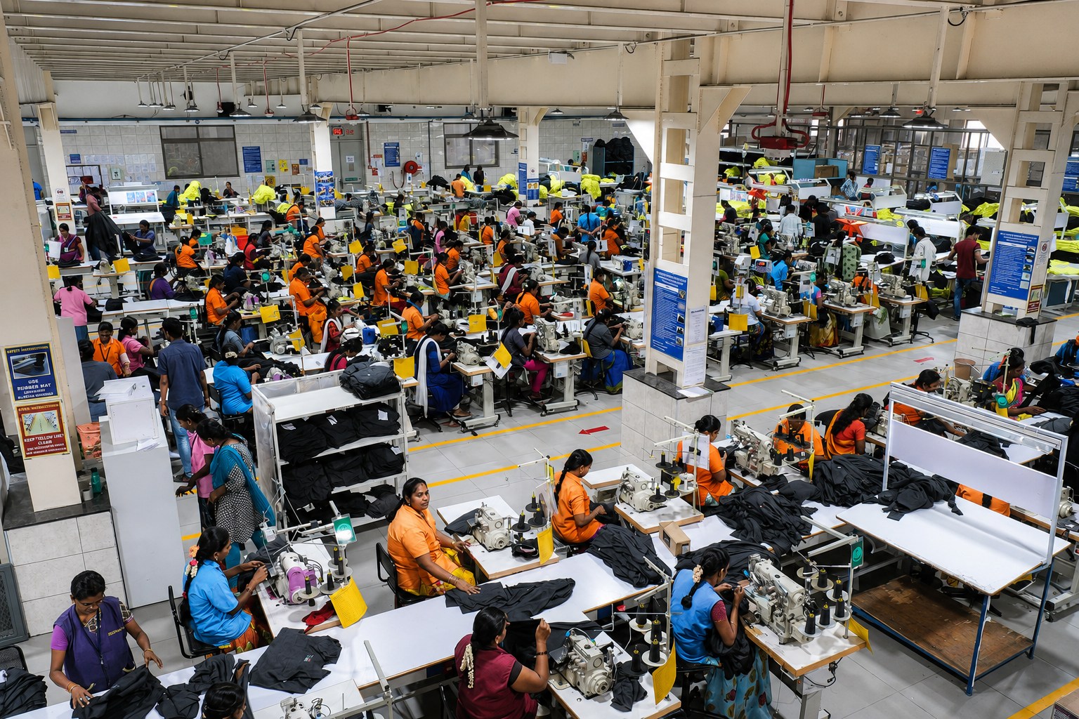 Rudra Garments production floor with quality-controlled apparel manufacturing